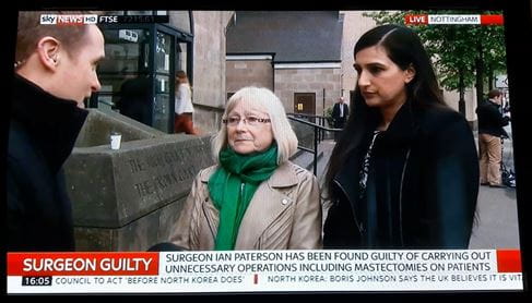 Kashmir Uppal interviewed by SKY LIVE TV about surgeon Ian Paterson